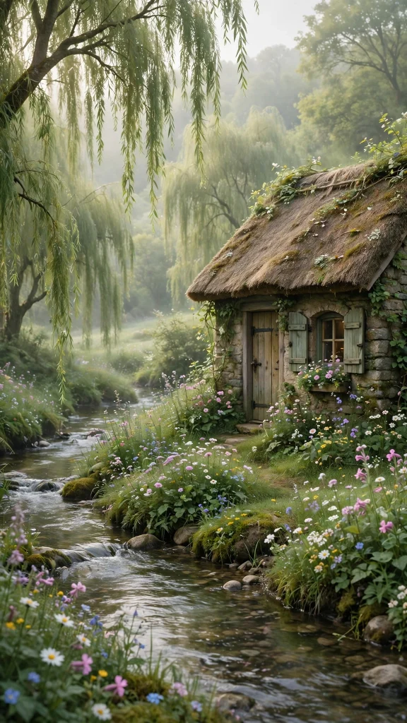 Cottagecore Aesthetic: 12 Dreamy Cottage Wallpaper Ideas 4 Cottagecore aesthetic stream cottage wallpaper