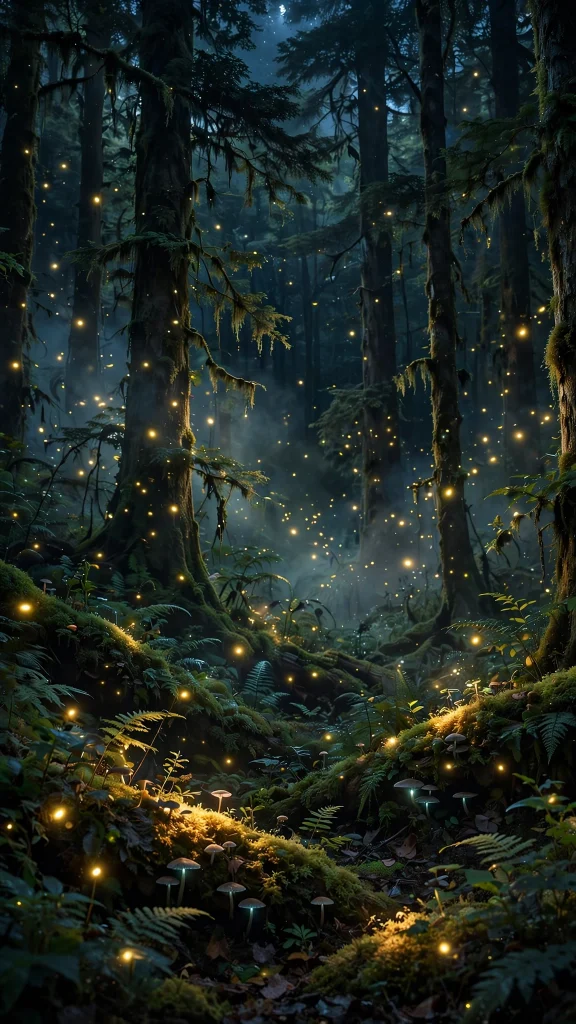 Forest Aesthetic: 12 Lush Green Forest Wallpaper Ideas 11 Forest aesthetic fireflies wallpaper