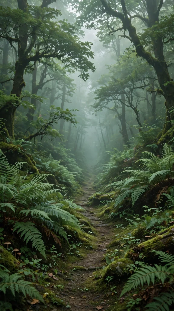 Forest Aesthetic: 12 Lush Green Forest Wallpaper Ideas 2 Forest aesthetic misty path wallpaper