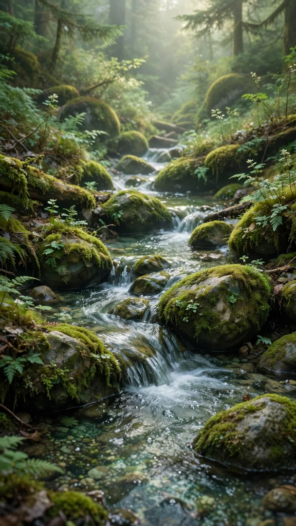 Forest Aesthetic: 12 Lush Green Forest Wallpaper Ideas 6 Forest aesthetic stream wallpaper