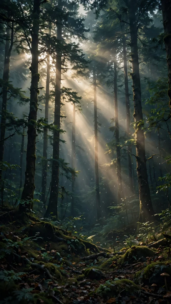 Forest Aesthetic: 12 Lush Green Forest Wallpaper Ideas 8 Forest aesthetic god rays wallpaper