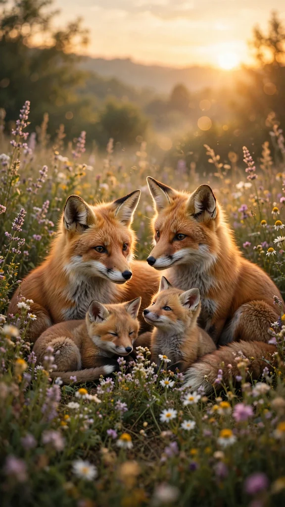 Fox aesthetic fox family wallpaper