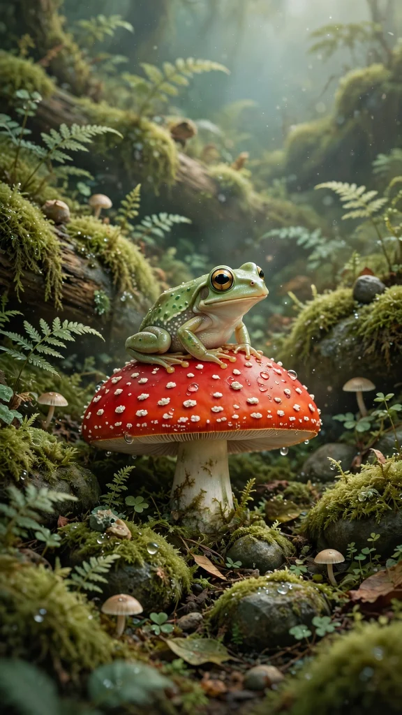 Frog Aesthetic: 12 Cute Frog Wallpaper Ideas 4 Frog aesthetic frog on mushroom wallpaper