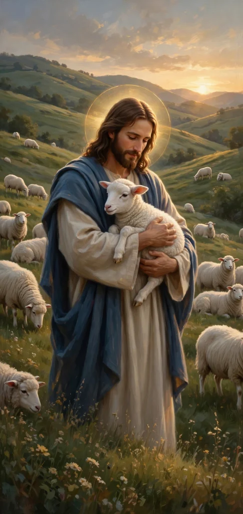 17 Wallpaper iPhone Jesus Designs to Love 1 Jesus as the Good Shepherd holding a lamb iphone wallpaper