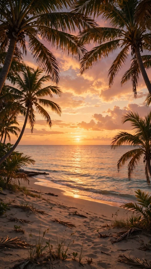 sunset beach palm trees aesthetic wallpapers iphone fondos