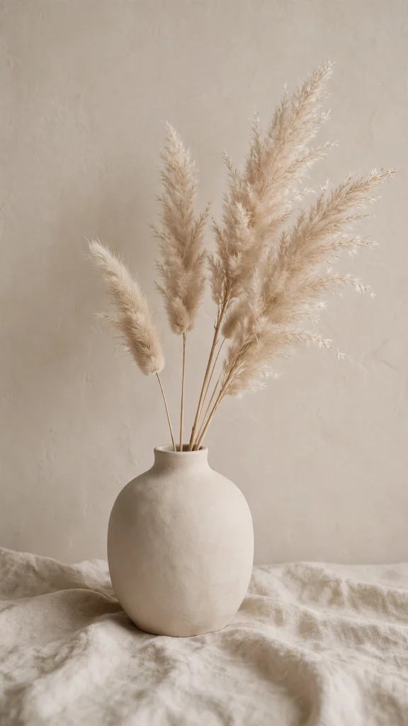 Walpaper Estetik iPhone: 17 Aesthetic Designs 1 beige minimal vase pampas grass walpaper estetik iphone