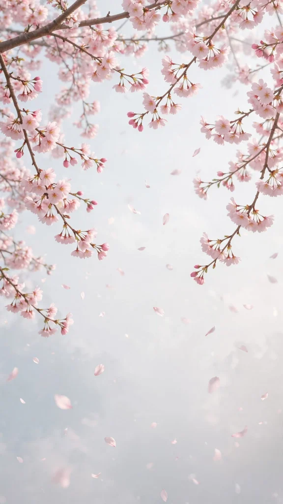 Soft pink cherry blossom branches wallpaper iPhone flowers