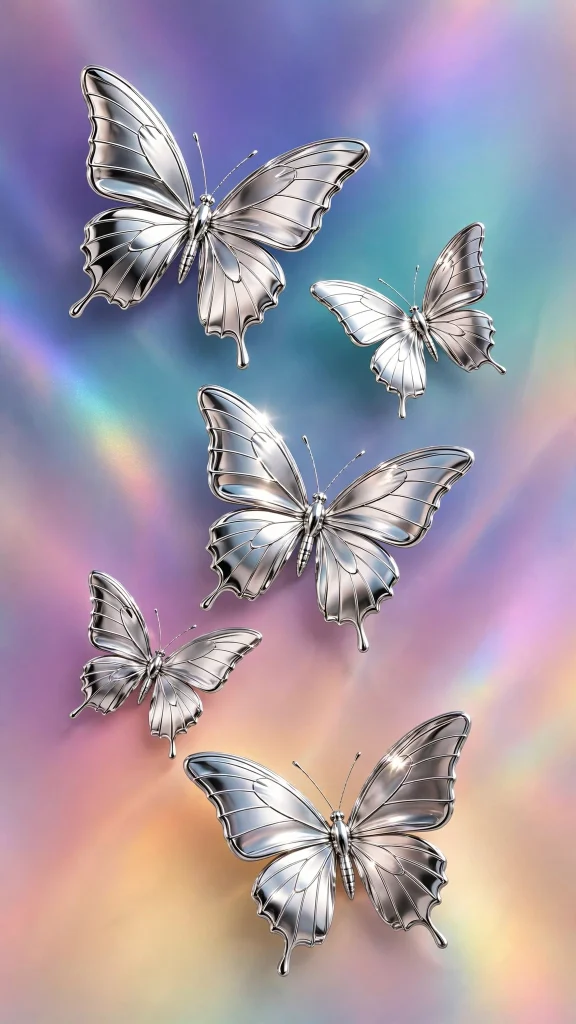 17 wallpaper iphone y2k Aesthetic Wallpapers 1 Chrome butterflies wallpaper iphone y2k aesthetic