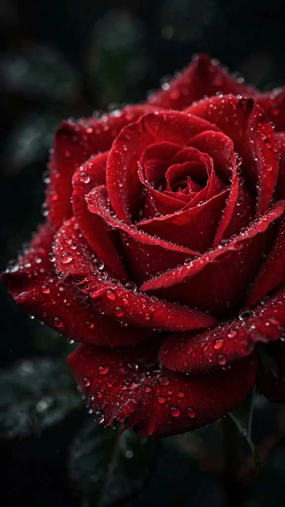 17 Beautiful Wallpapers Flowers for Your Phone 1 Red rose macro wallpapers flowers with dew drops on a dark moody background