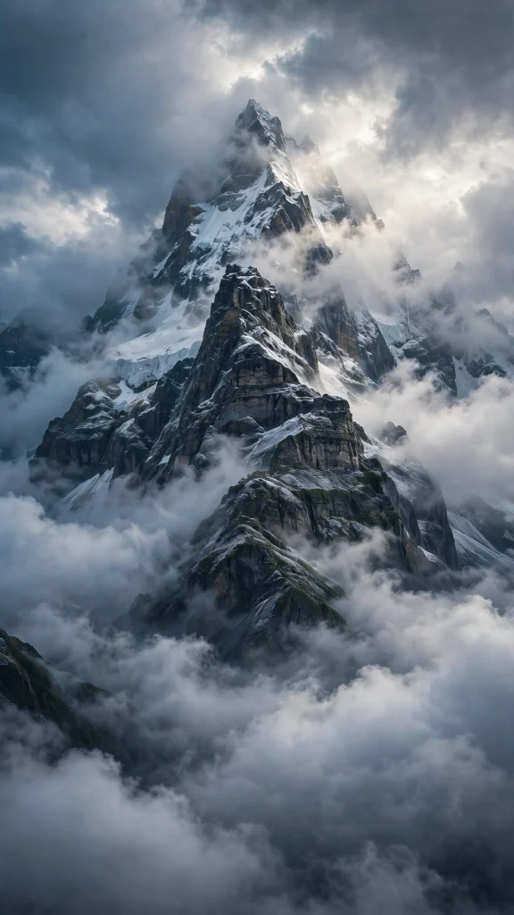 17 Best Wallpaper Backgrounds 4K for Your Screen 1 Dramatic mountain peak with clouds in ultra detail