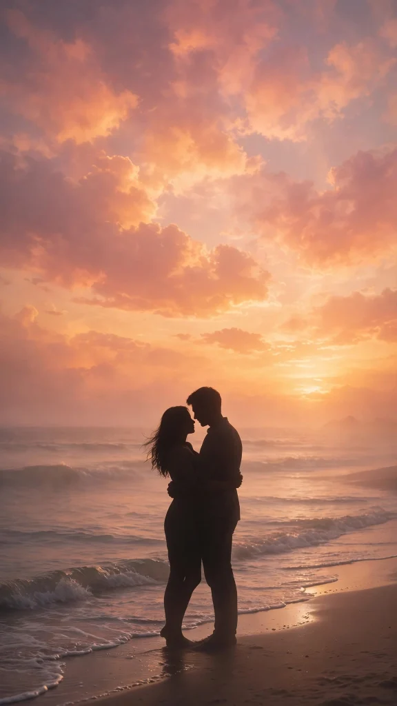 couple silhouette sunset love aesthetic wallpaper