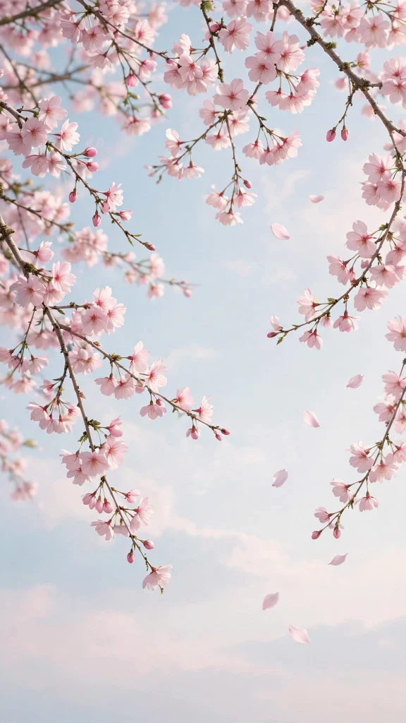 17 Dreamy wallpaper aesthetic pink soft for Phones 2 soft pink cherry blossoms on delicate branches against a pale sky