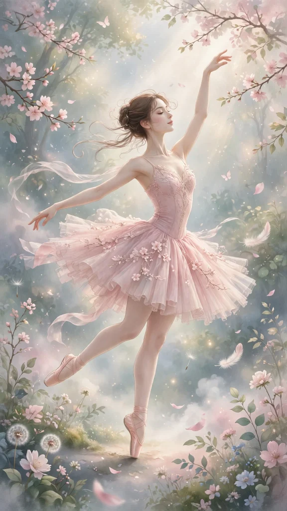 17 Best wallpaper iphone girl for Your Phone 2 Graceful ballerina in a soft pink tutu dancing in gentle light (stylized illustration)