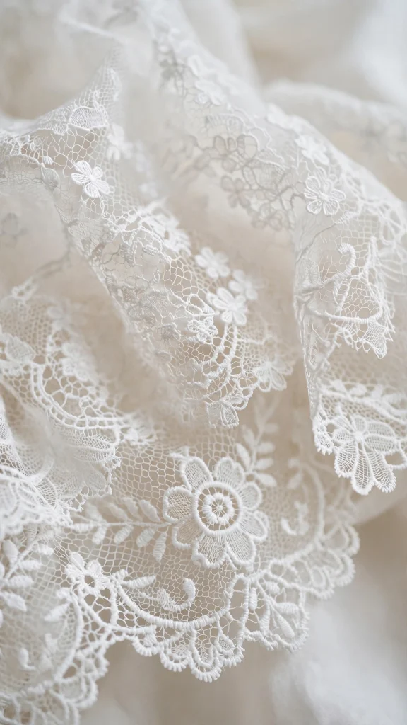 white lace fabric delicate coquette wallpaper