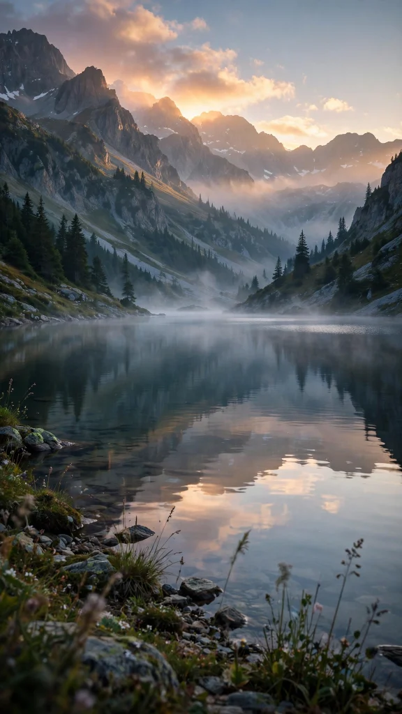 Nature Wallpaper: 17 Stunning Outdoor Designs 2 snowy alpine valley panoramic view nature wallpaper