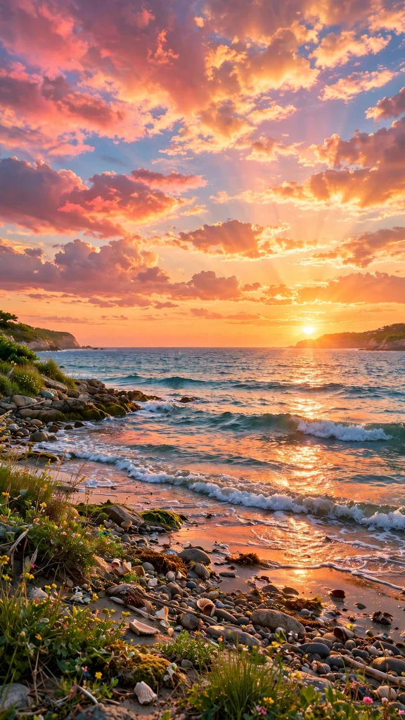 17 Wallpaper iPhone Summer Wallpapers for Sunny Phones 2 Summer sunset over the ocean with warm orange sky