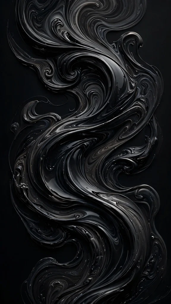 Black abstract fluid art wallpaper background