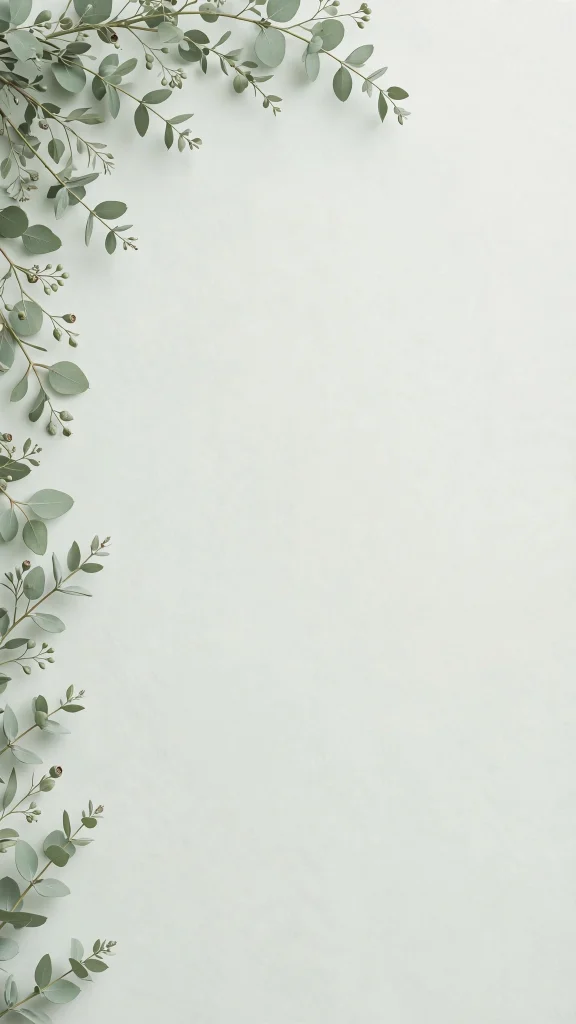 17 Beautiful wallpaper iphone quotes Backgrounds 2 Soft sage green eucalyptus leaves as a delicate corner border
