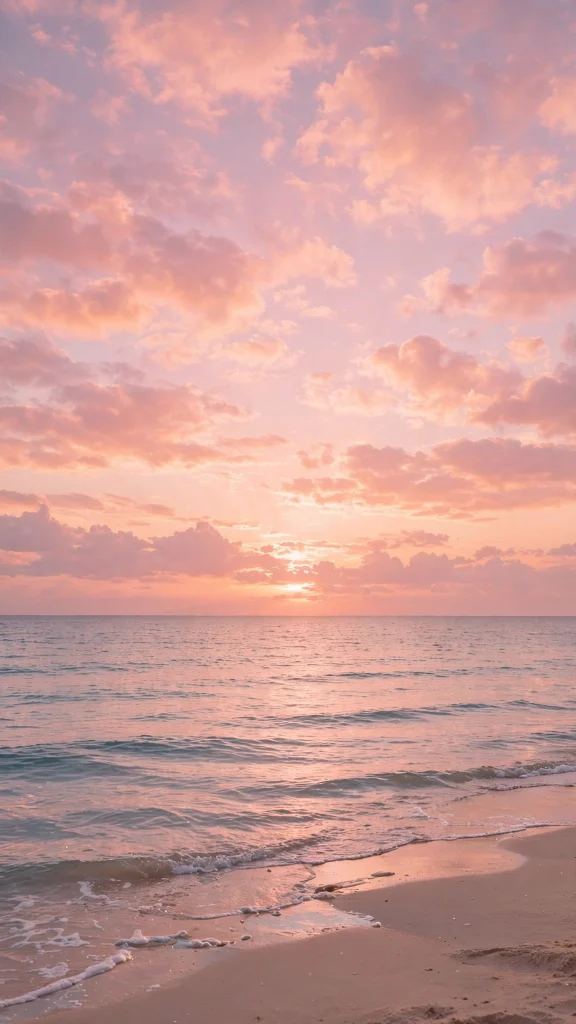 17 wallpaper aesthetic pink iphone Ideas 3 Pink and peach sunset over a calm beach wallpaper