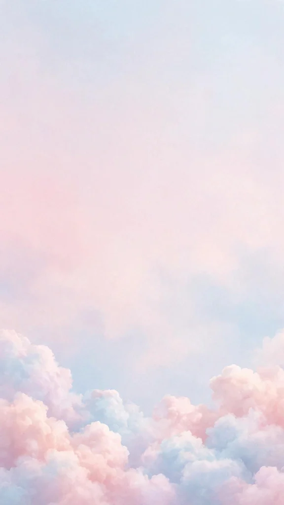wallpaper aesthetic lock screen with dreamy pastel pink and blue clouds