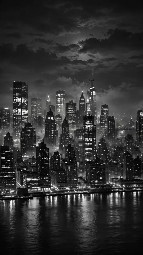 Black and White Wallpaper: 17 Stunning Designs 13 black and white city skyline night