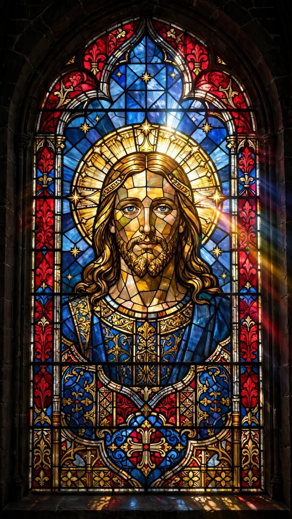 17 Beautiful wallpapers jesus for Your Phone 2 Stained glass window portrait of Jesus in jewel tones