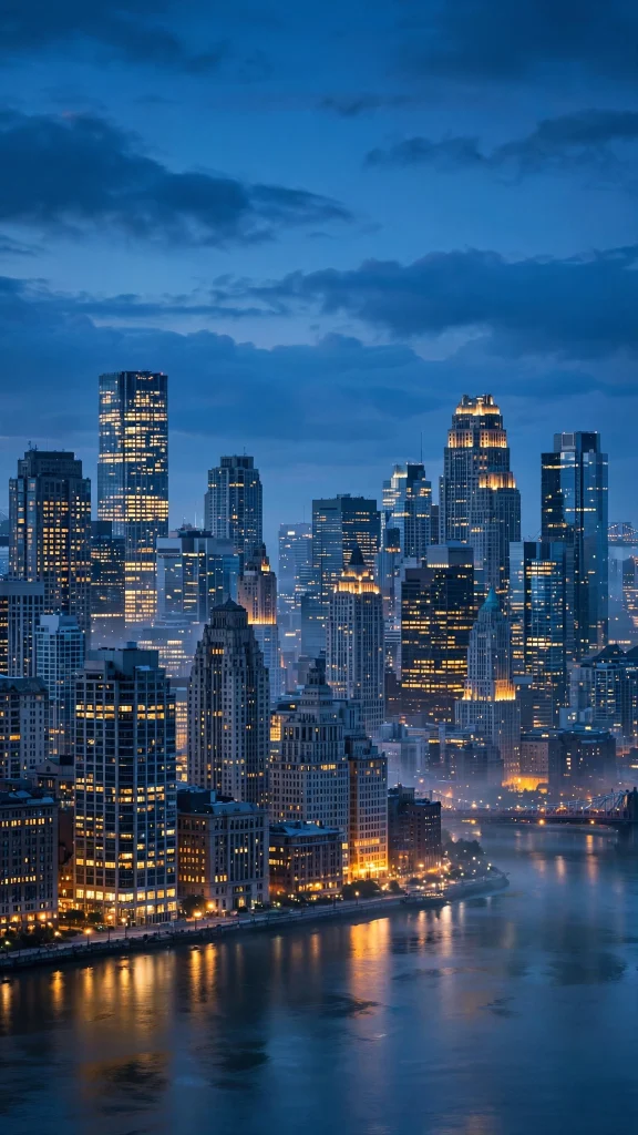 17 Wallpaper Backgrounds Laptop 1080p HD for Your Screen 6 City skyline at blue hour