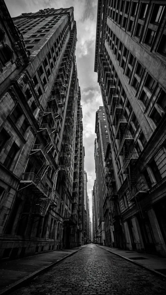 17 Stunning Wallpapers Black and White (Free HD) 10 Black and white city street with tall buildings