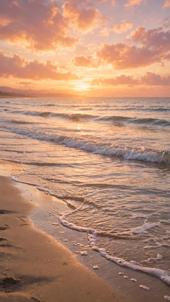 Walpaper Estetik iPhone: 17 Aesthetic Designs 7 beach sunset soft waves walpaper estetik iphone
