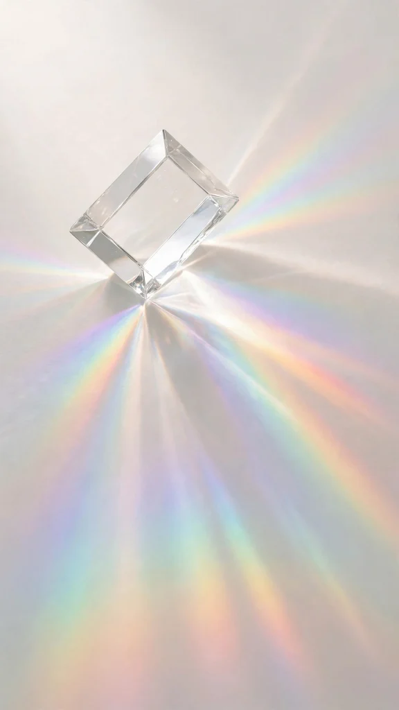 glass prism refracting rainbow light wallpaper iphone ios 26