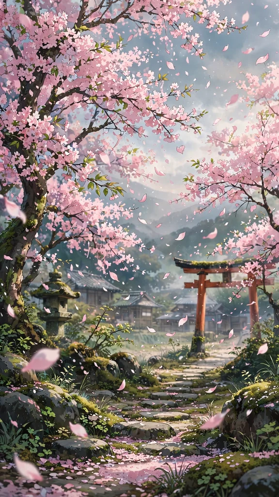 17 Best Wallpaper iPhone Anime for Your Phone 9 Anime cherry blossoms falling in the wind