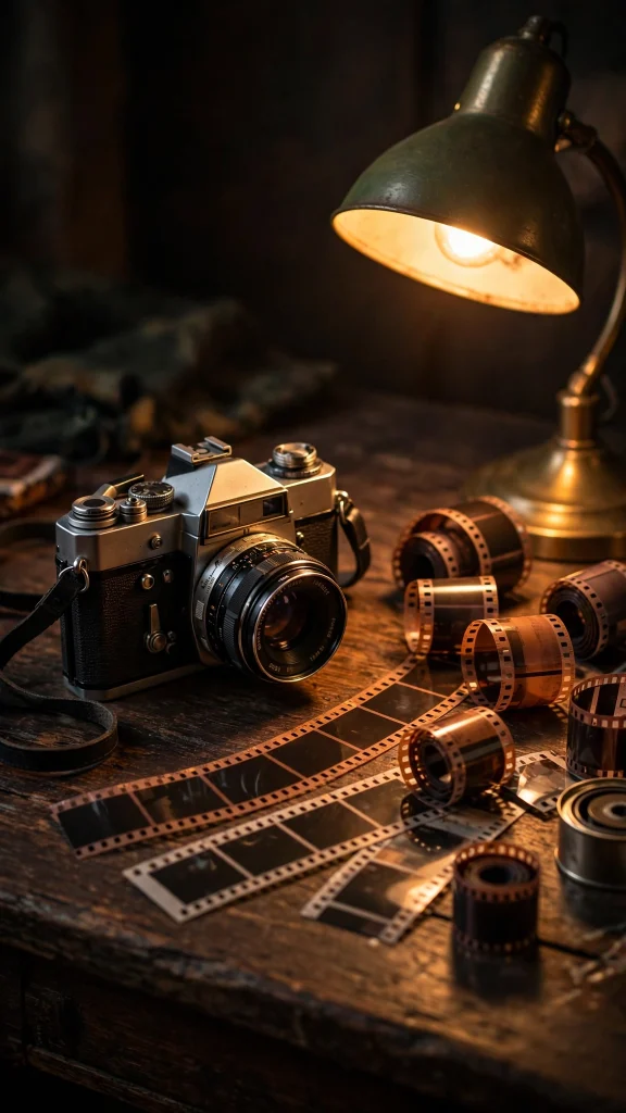 Wallpaper Backgrounds Aesthetic Vintage: 17 Retro Picks 5 Vintage film camera and film strips on wooden desk wallpaper backgrounds aesthetic vintage