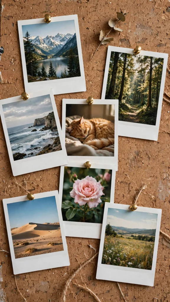 vintage polaroid wallpaper iphone tumblr collection pinned on a corkboard wall