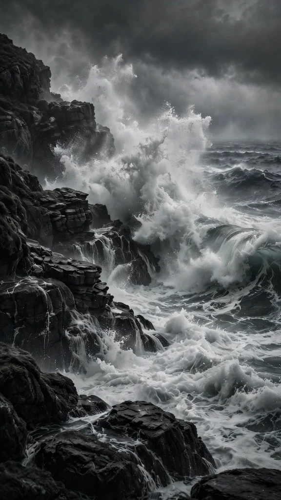 Black and White Wallpaper: 17 Stunning Designs 1 black and white ocean waves dramatic