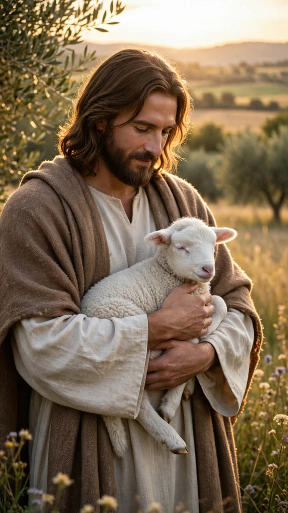 17 Beautiful wallpapers jesus for Your Phone 3 Jesus as the good shepherd holding a lamb in golden light