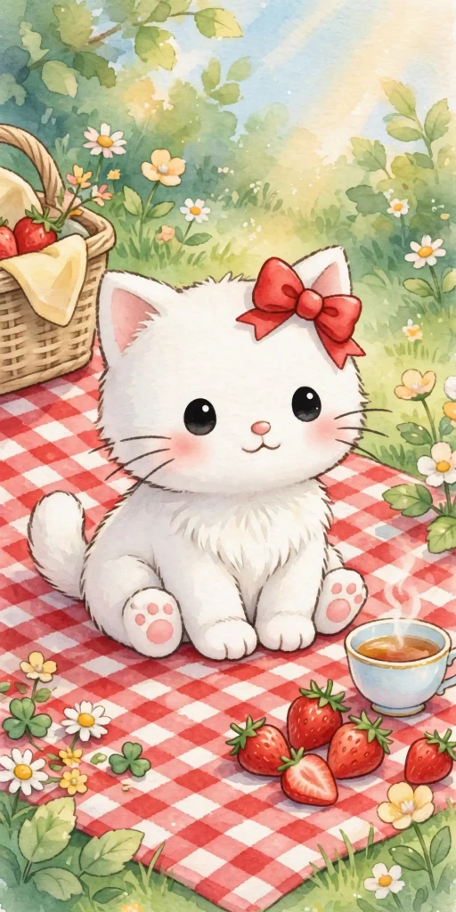 17 Cute wallpaper iphone hello kitty Designs 5 Hello Kitty picnic with tea and strawberries