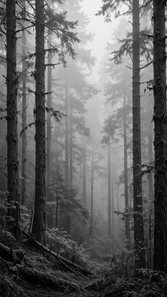 17 Stunning Wallpapers Black and White (Free HD) 4 Black and white foggy forest fading into mist