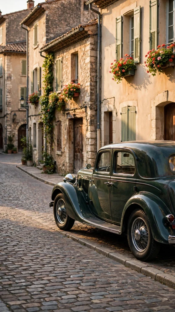 Wallpaper iPhone Car: 17 Stunning Auto Designs 10 Classic vintage car parked on a cobblestone street