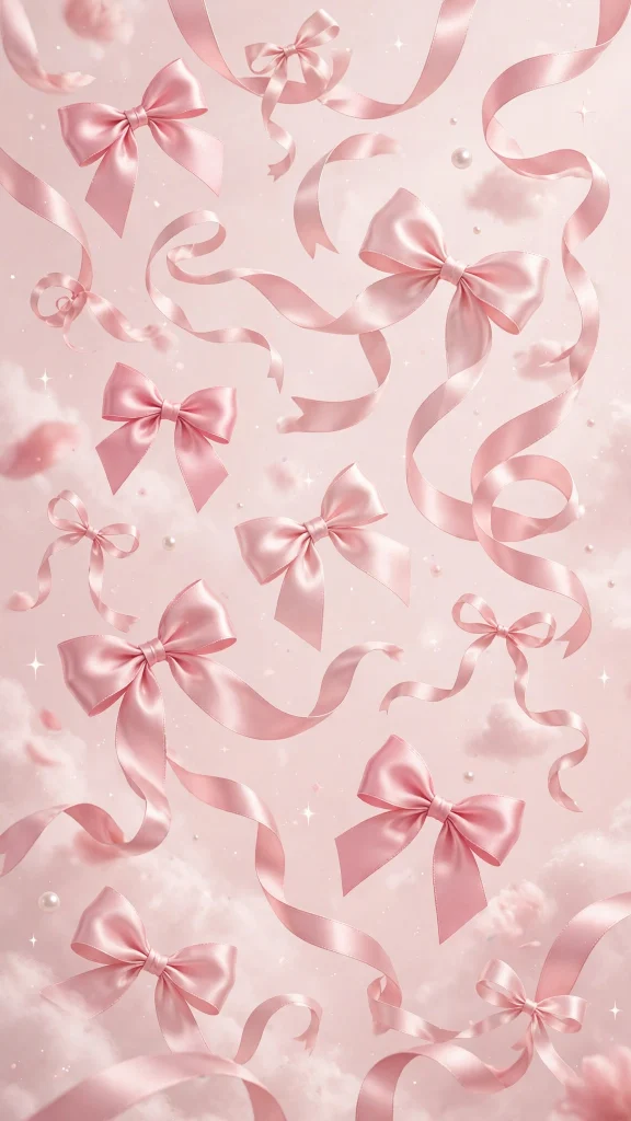 17 Dreamy wallpaper aesthetic pink soft for Phones 4 cute pink bows and satin ribbons floating on a blush background