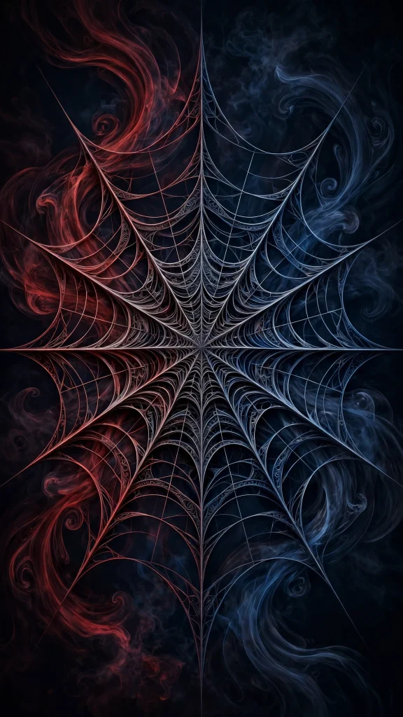 17 Cool Wallpaper Iphone Spiderman Ideas 12 Abstract red and blue web patterns on dark background