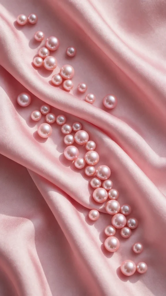 pink pearls silk elegant coquette wallpaper