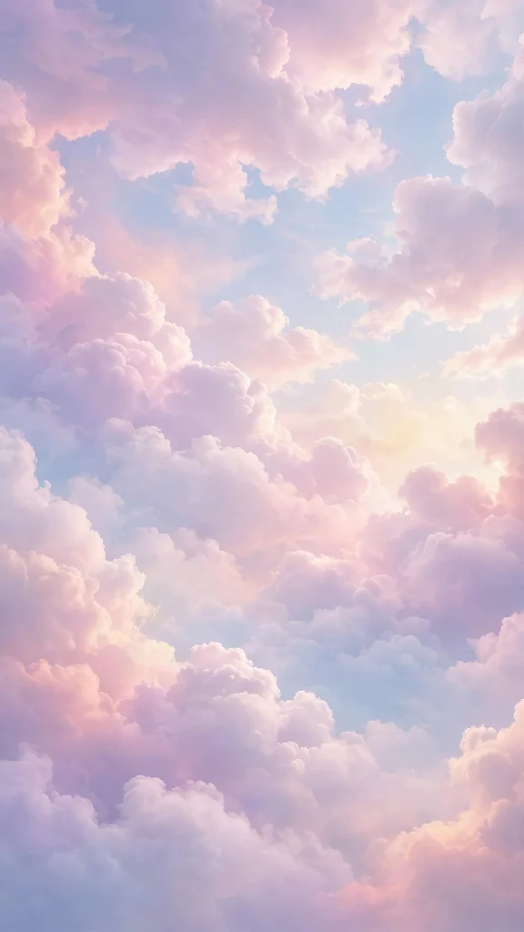 Walpaper Estetik iPhone: 17 Aesthetic Designs 5 fluffy clouds pastel sky walpaper estetik iphone