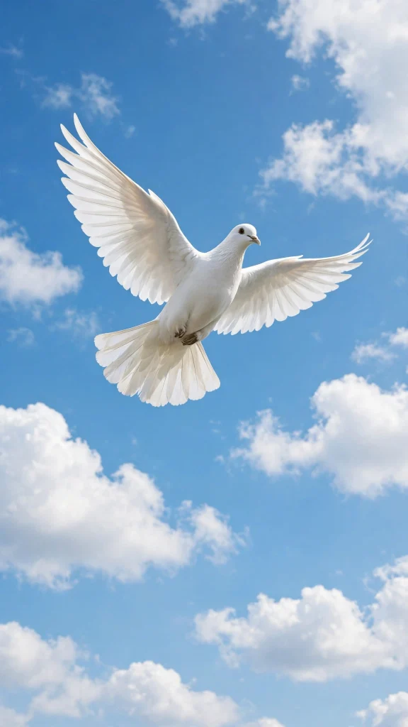 Bible Verse Wallpaper: 17 Peaceful Designs 6 white dove blue sky bible verse wallpaper