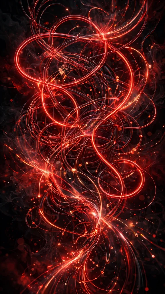 17 Bold wallpaper iphone red Ideas 9 Red neon light abstract with glowing tubes, wallpaper iphone red