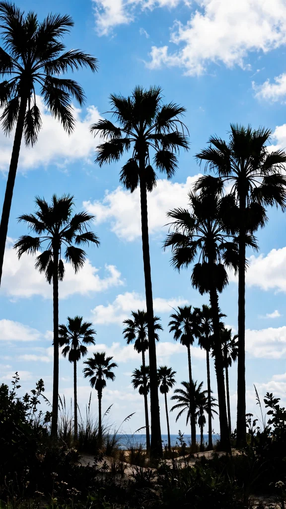 17 Wallpaper iPhone Summer Wallpapers for Sunny Phones 5 Palm trees against a bright blue summer sky