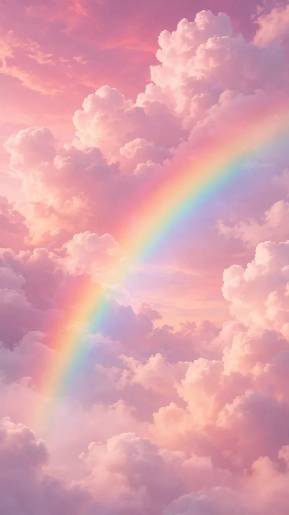 pink sky clouds rainbow pretty wallpapers