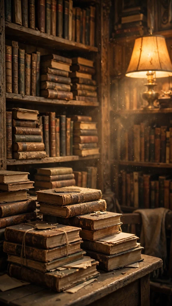 Wallpaper Backgrounds Aesthetic Vintage: 17 Retro Picks 9 Cozy old library with antique books and warm lamp wallpaper backgrounds aesthetic vintage