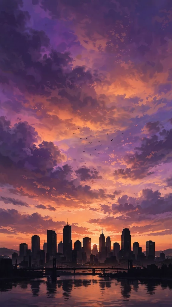 17 Best Wallpaper Backgrounds for Laptop Screens 11 City skyline at dusk wallpaper backgrounds for laptop in purple and orange