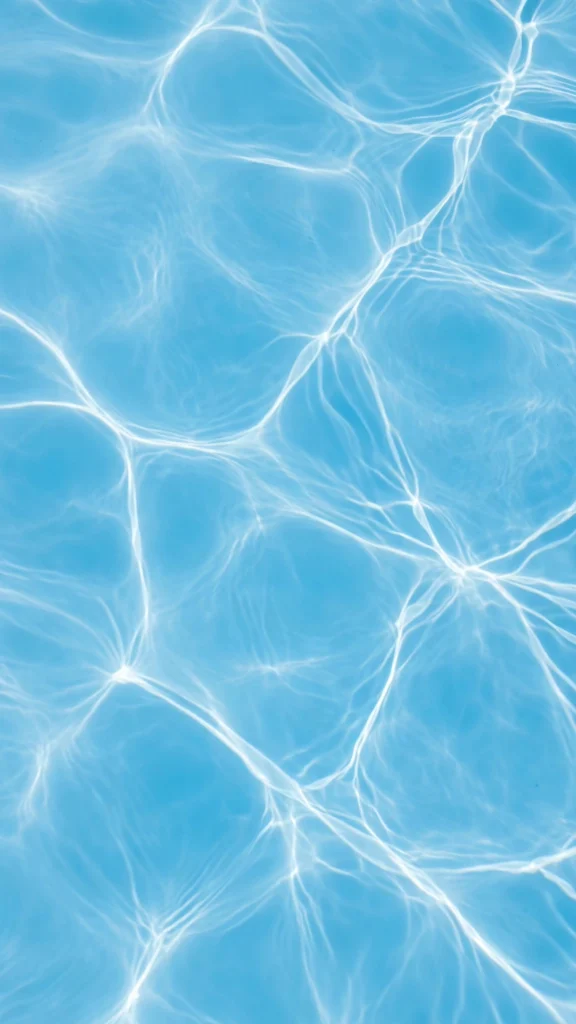 Bright blue swimming pool water with light ripples, wallpaper aesthetic summer