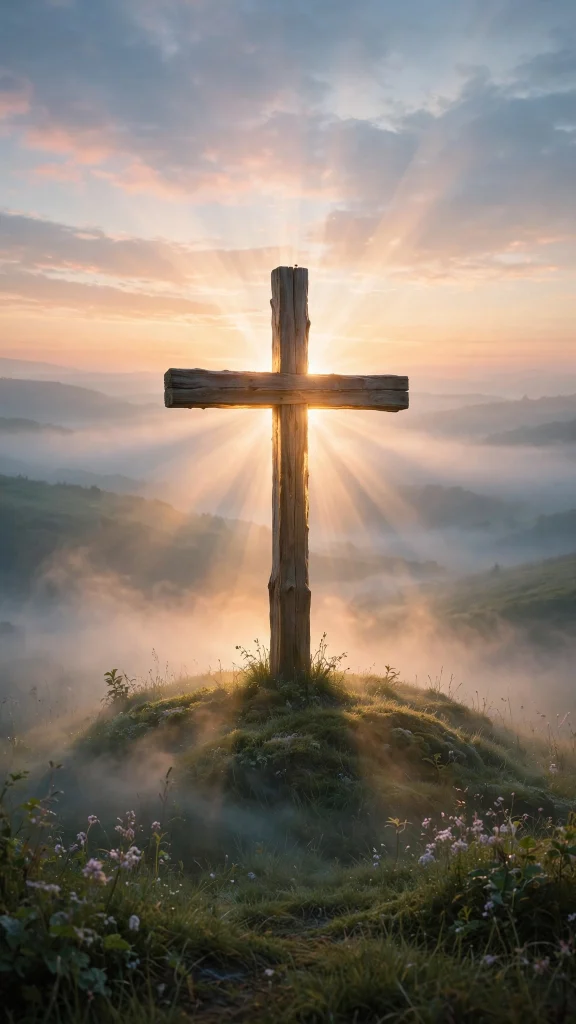 17 Beautiful wallpapers jesus for Your Phone 6 Glowing wooden cross on a hill at sunrise